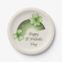St. Patrick’s Day – Watercolor Shamrock Rainbow