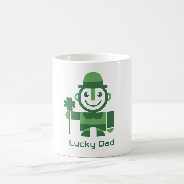 St. Patrick’s Day with minimalist Lucky Leprechaun Kaffeetasse (Mittel)