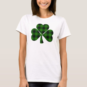 St. Patrick’s Tag, irisch grüner Karo Kleeblatt T-Shirt
