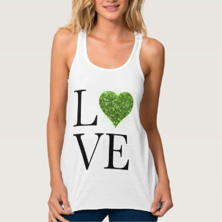 St. Patrick’s Tag | Liebe | grün glitzerndes Herz Tank Top