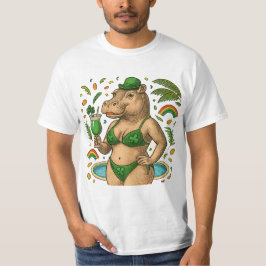St. Patrick’s Tropical Pool Party for Hippo lovers T-Shirt