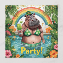 St. Patrick’s Tropical Pool Party Invitation  Einladung