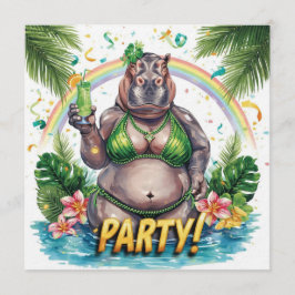 St. Patrick’s Tropical Pool Party Invitation  Einladung