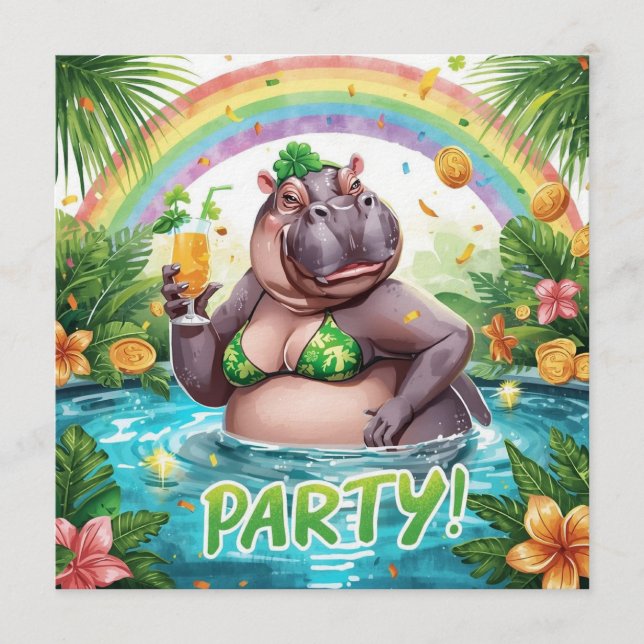 St. Patrick’s Tropical Pool Party Invitation  Einladung (Vorderseite)