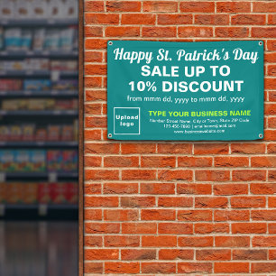 St. Patrick Sale auf Aquamarinem grünen Rechteck Banner