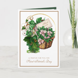 St. Patrick Shamrock-Korb religiöser Segen Karte