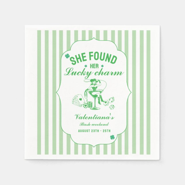 St. Patrick sie fand ihren glücklichen Charme Jung Serviette (Vorderseite)