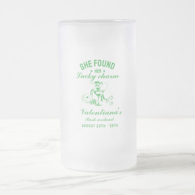 St. Patrick sie fand ihren Glücksbringer  Junggese Mattglas Bierglas (Mittel)