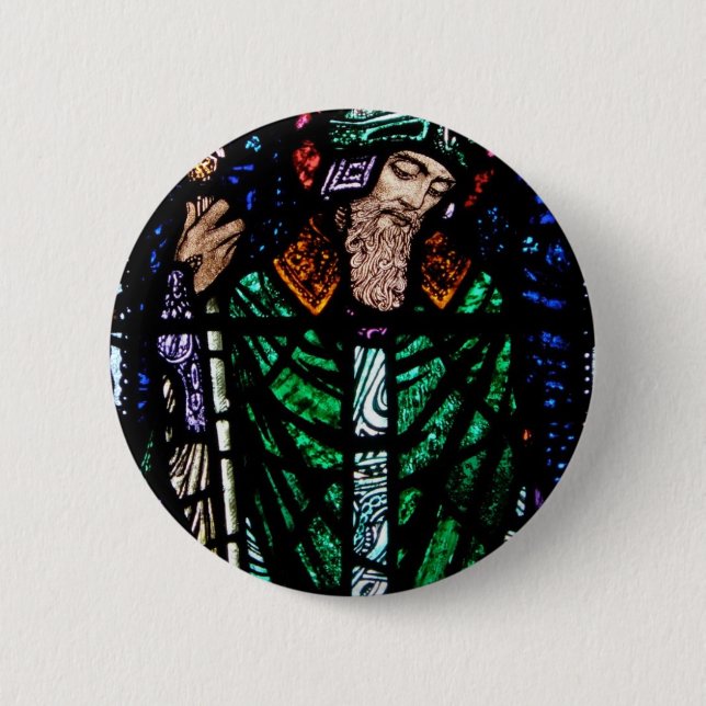 St. Patrick Stains Glass Button (Vorderseite)