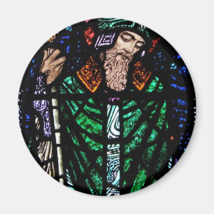 St. Patrick Stains Glass Magnet