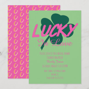 St. Patrick Tag Glückliche Pinke Hochzeitsdusche E Einladung
