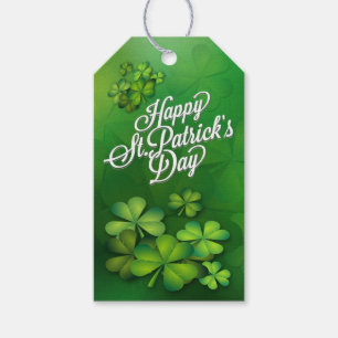 St Patrick Tag - Klee/Kleeblätter Geschenkanhänger