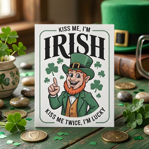 St. Patrick Tag Küsse Mich Ich Bin Irisch Feiertagskarte