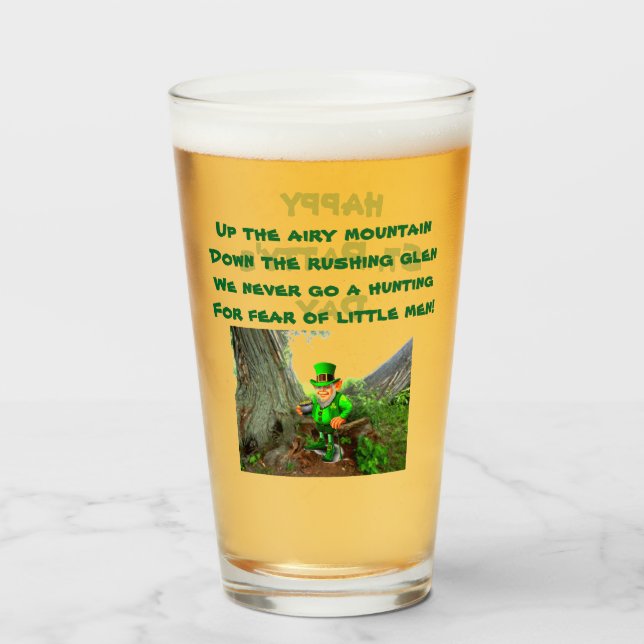 ST. PATRICK-TAG LEPRECHAUN RHYME-Glas Glas (Vorne (Gefüllt))