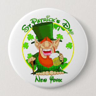 St Patrick Tag New York Button