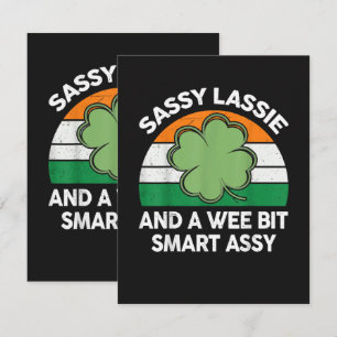St. Patrick Tag Sassy Lassie Lustiger Shamrock Iri Dankeskarte