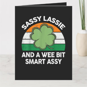 St. Patrick Tag Sassy Lassie Lustiger Shamrock Iri Dankeskarte