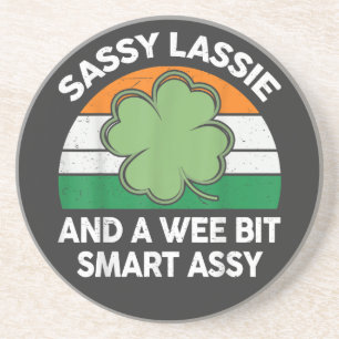 St. Patrick Tag Sassy Lassie Lustiger Shamrock Iri Getränkeuntersetzer