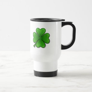 St Patrick Tag, vierblättriges Kleeblatt Reisebecher