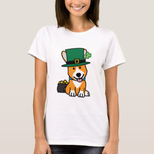 St Patrick Tagescorgi-Kobold-Hundewelpen-Hündchen T-Shirt