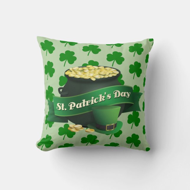 St Patrick Tagesglücklicher Goldschatz Kissen (Vorderseite)