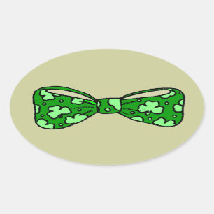 St Patrick Tagesgrün-Bogen-Krawatten-Aufkleber Ovaler Aufkleber