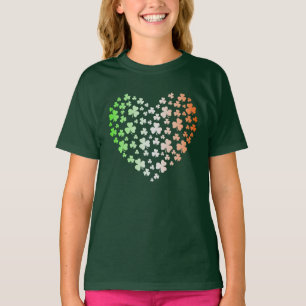 St Patrick Tagesirisches Kleeblatt-Herz T-Shirt