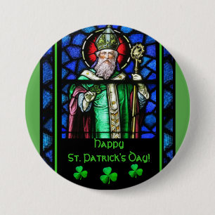 St Patrick Tagesirisches Kleeblätter Button