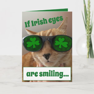 St Patrick Tageskarte, die eine COOLE Katze Karte