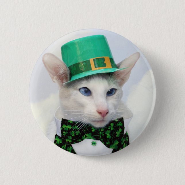 St Patrick Tageskatzen-Liebhaber-Knopf Button (Vorderseite)