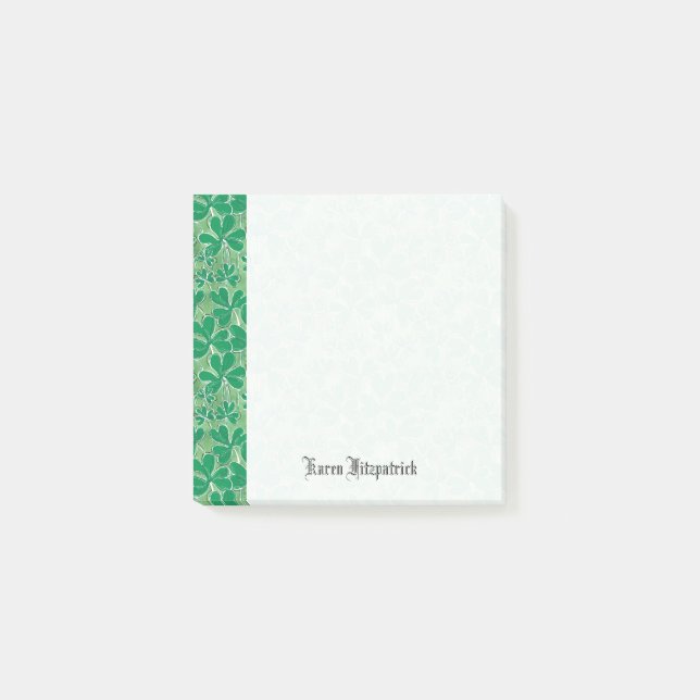 St Patrick TagesKleeblätter addieren Namens3x3 Post-it Klebezettel (Vorderseite)