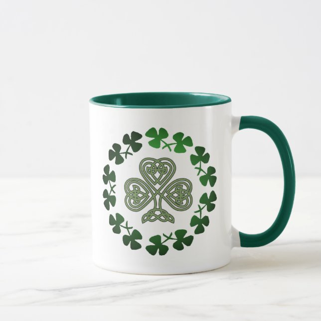 St Patrick TagesKleeblattkaffee-Tassen u. Tasse (Rechts)