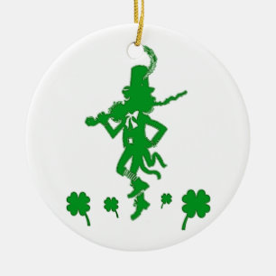 St Patrick Tageskobold-Kleeblatt-Klee Ornam Keramik Ornament