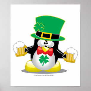 St Patrick TagesPinguin Poster