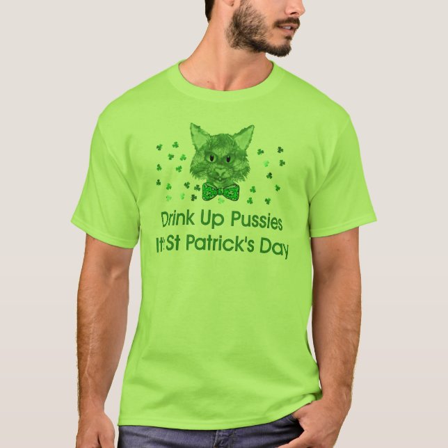 St Patrick Tagesscrapper-Katze T-Shirt (Vorderseite)