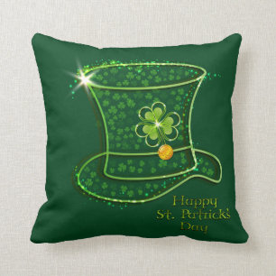 St Patrick TagesZylinder u. -münzen Kissen