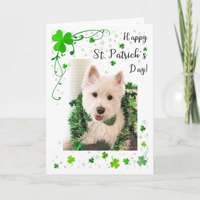 St Patrick TagWestie gute Gesundheit und Glück Karte (Vorderseite)