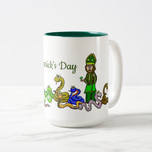 St Patrick und Snakes Funny Mug Zweifarbige Tasse