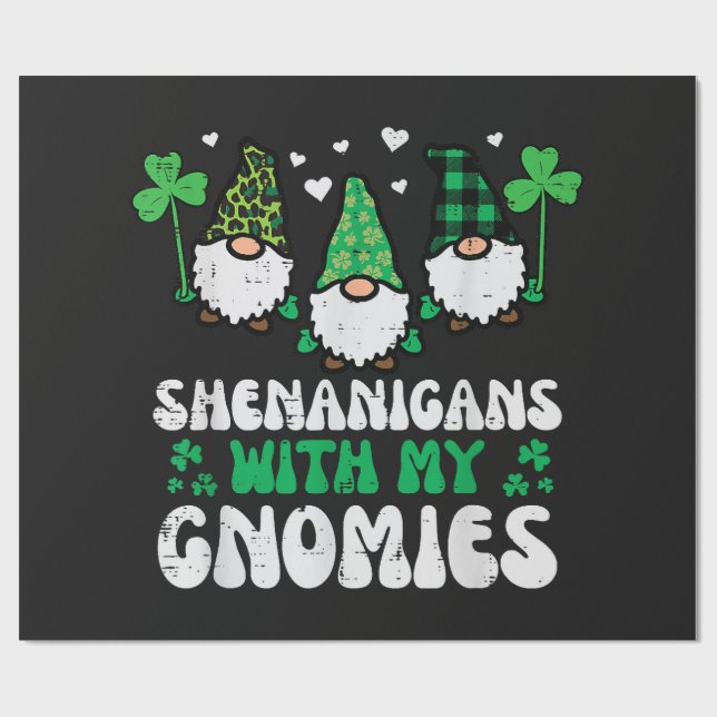 St. Patrick Unfug Mit Gnomies Gnome Geschenkpapier (Flach)