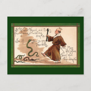 St. Patrick vertreibt Schlangen Postkarte