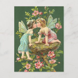 St. Patrick Vintage Feen Postkarte