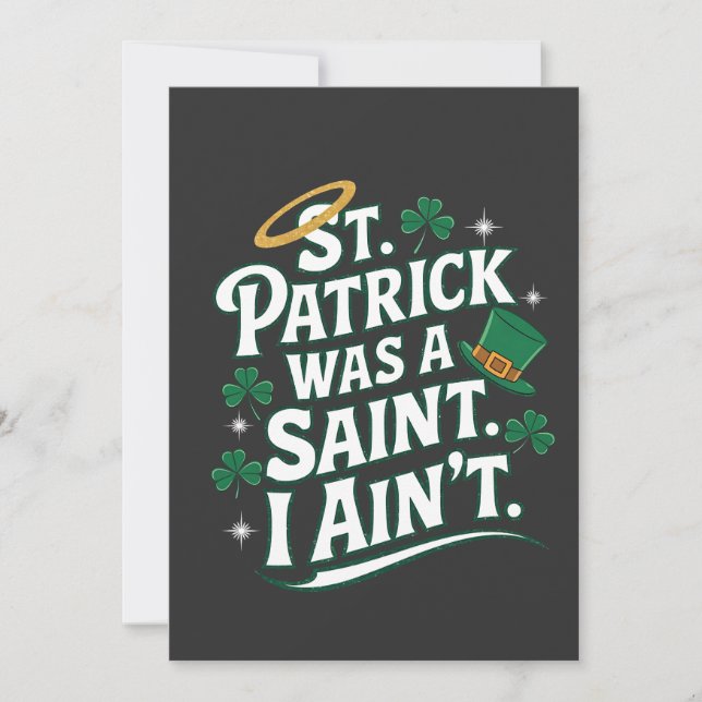 St. Patrick war ein Heiliger, ich bin nicht lustig Dankeskarte (Vorderseite)