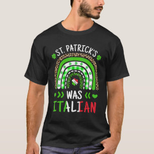 St Patrick war italienischer Leopard Print Rainbow T-Shirt