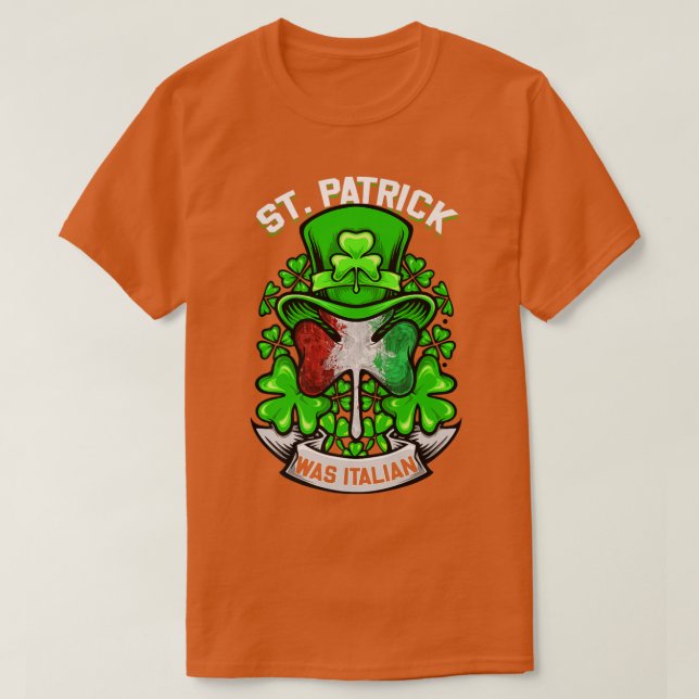 St Patrick war italienisches Kleeblatt Leprechaun  T-Shirt (Design vorne)