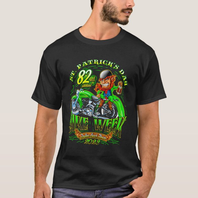 St Patrickâ€™S Day Bike Week Daytona Beach Florida T-Shirt (Vorderseite)