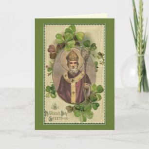 St PatrickBishop Shamrocks Prayer Irish Karte