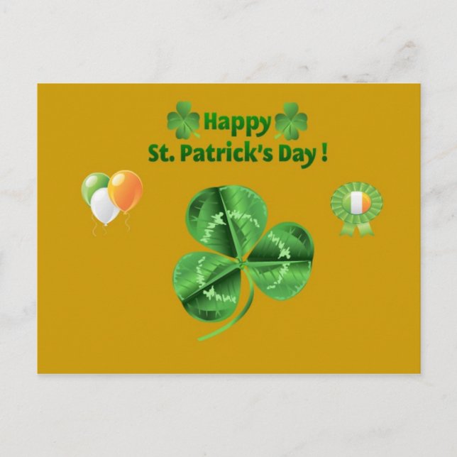 St Patrickd Day Postcard Postkarte (Vorderseite)