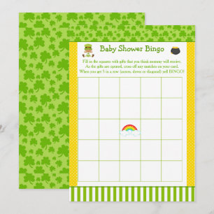 St Patricks African American Baby Shower Bingo Einladung
