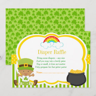 St Patricks African American Boy Diaper Raffle Einladung