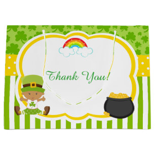 St Patricks African American Girl Baby Shower Große Geschenktüte